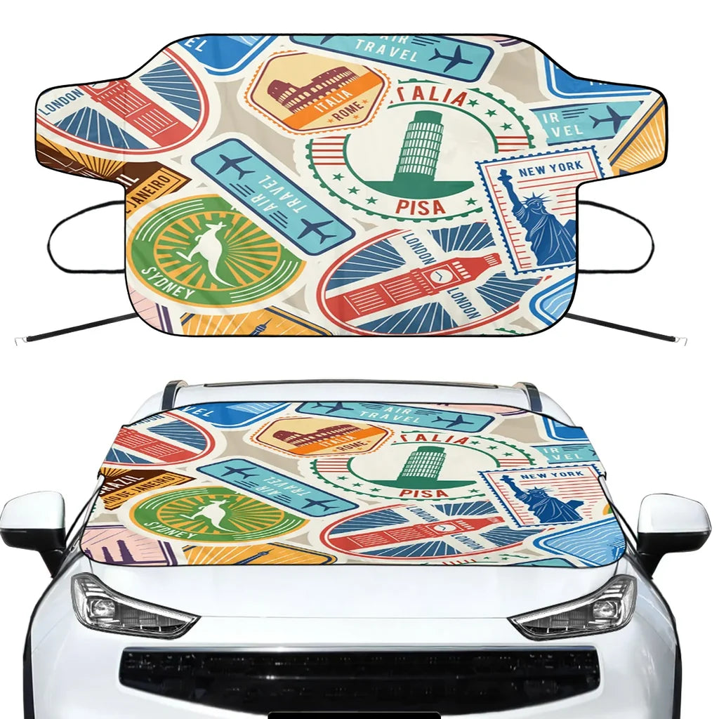 Travel Stickers Car aviation design on car windshield cover.
