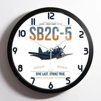 Thumbnail for SB2C-5 Helldiver design on white framed wall clock