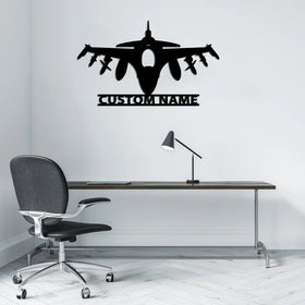 Fighter Jet 16 Silhouette Wall Metal Signs