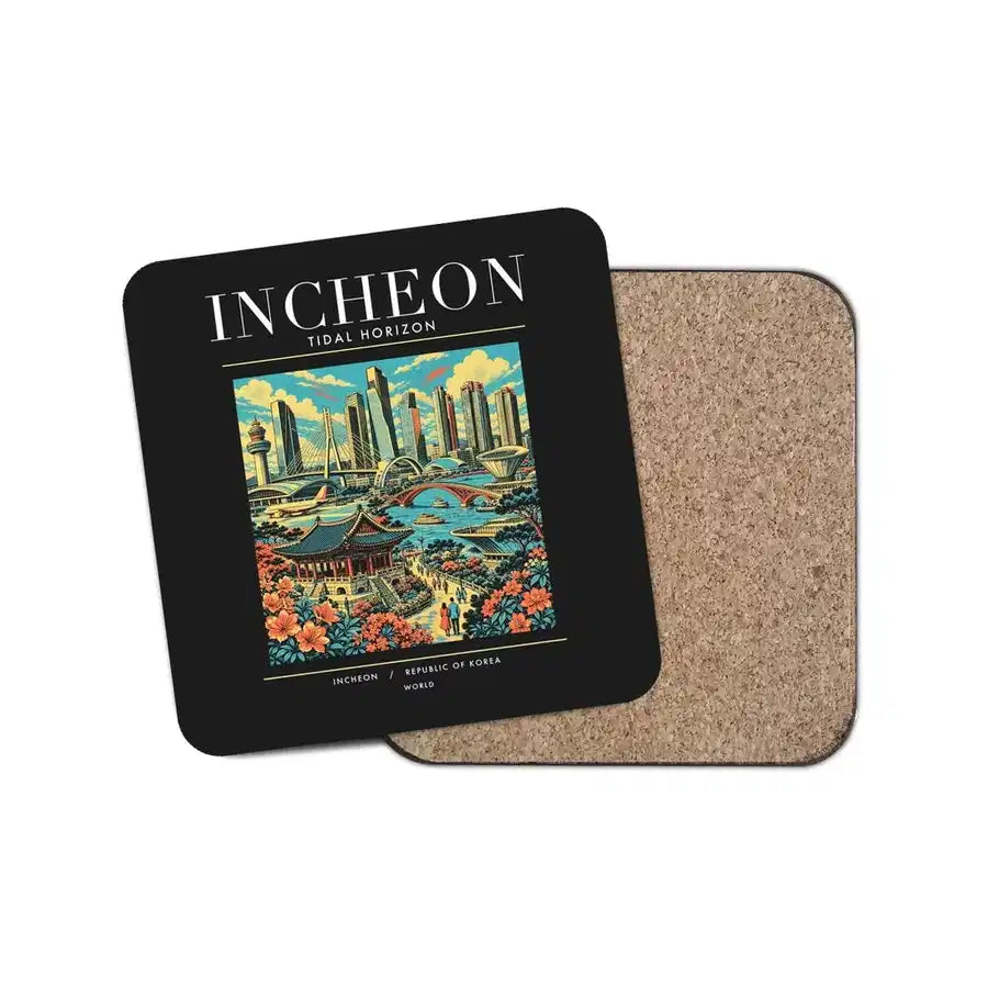 INCHEON - Poster - Coaster - Black