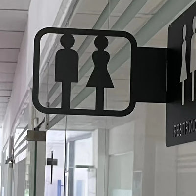 Toilet Signs Wall Sculpture 35x15CM aviation design on premium decorative material hanging wall decoration.