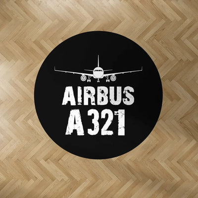 Airbus A321 & Plane Carpet & Floor Mats (Round) aviation design on durable carpet pile with non-slip backing round carpet flo.