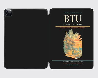 Bintulu Airport (BTU) design on black ipad tablet case