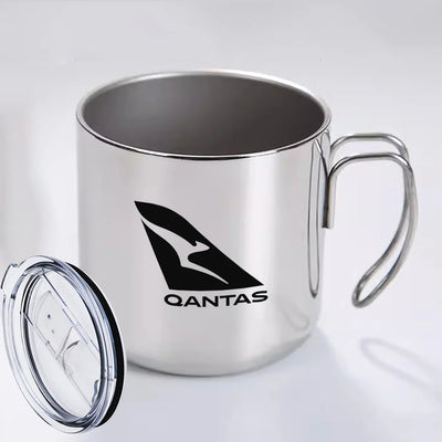 Qantas Airlines Airways Airlines aviation design on portable mug, vacuum-insulated double-wall.