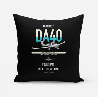 Diamond DA40 design on black pillow