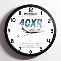 Thumbnail for Bombardier Learjet 40XR design on white framed wall clock
