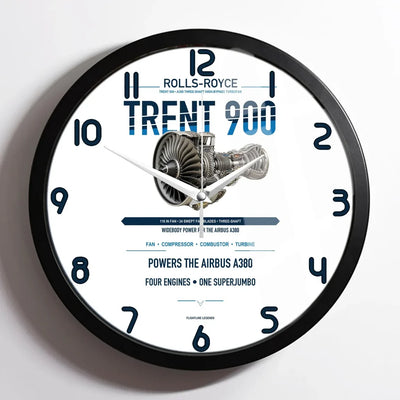 TRENT 900 design on white framed wall clock
