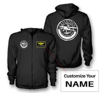 Thumbnail for Aviation Lovers aviation design on soft cotton blend zipped hoodie.