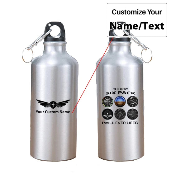 The Only Six Pack I Will Ever Need aviation design on thermos, vacuum-insulated.