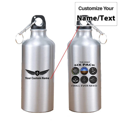 The Only Six Pack I Will Ever Need aviation design on thermos, vacuum-insulated.
