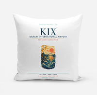 Thumbnail for Osaka Kansai International Airport (KIX) design on white pillow