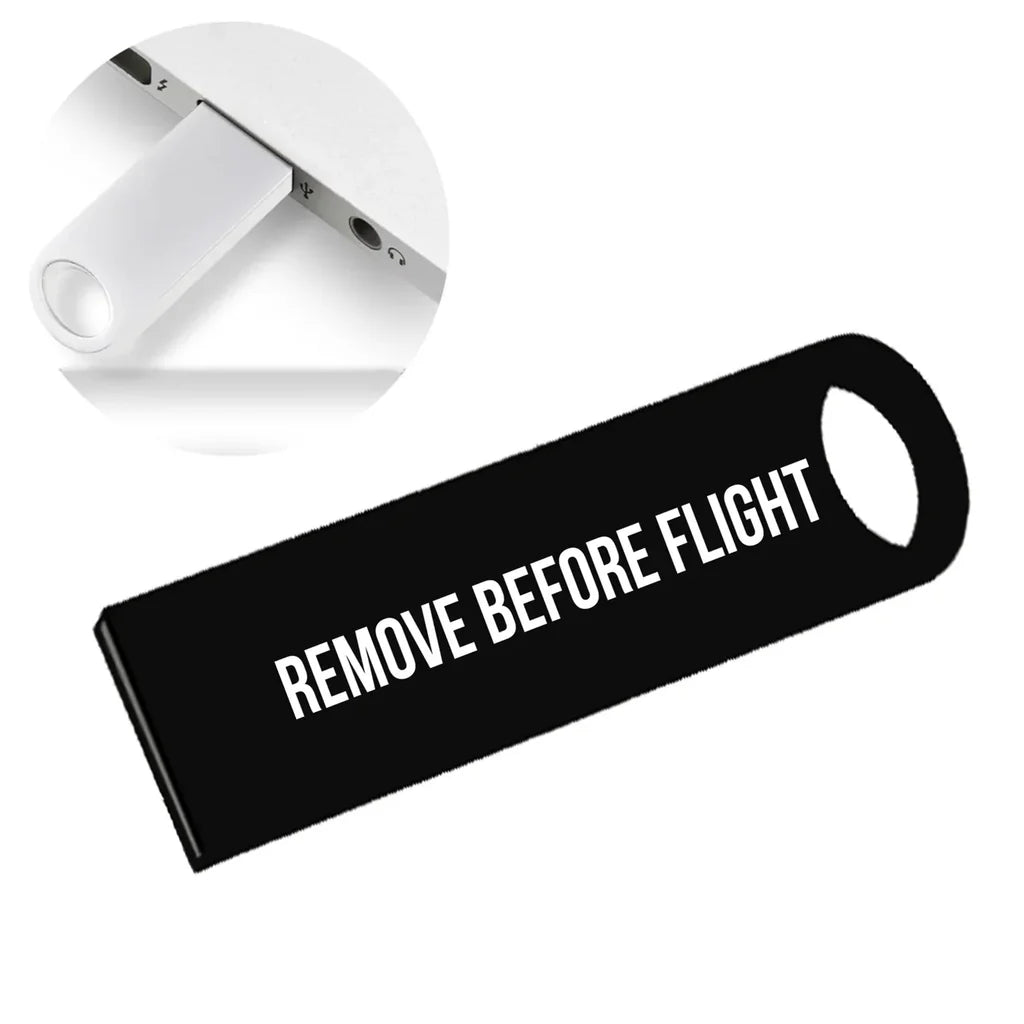 Remove Before Flight 2 aviation design on durable waterproof casing waterproof USB device.