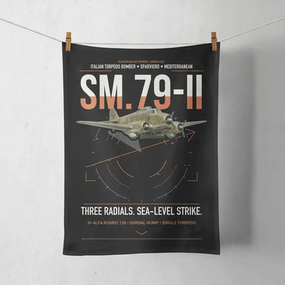 Savoia-Marchetti SM.79-II Sparviero design on black towel