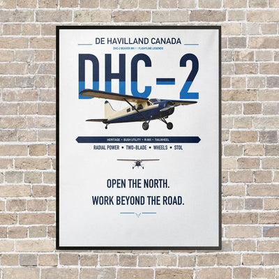 DHC-2 Beaver Mk I vertical canvas print - framed - white background