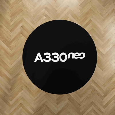 A330neo & Text Carpet & Floor Mats (Round) aviation design on durable carpet pile with non-slip backing round carpet floor mats.