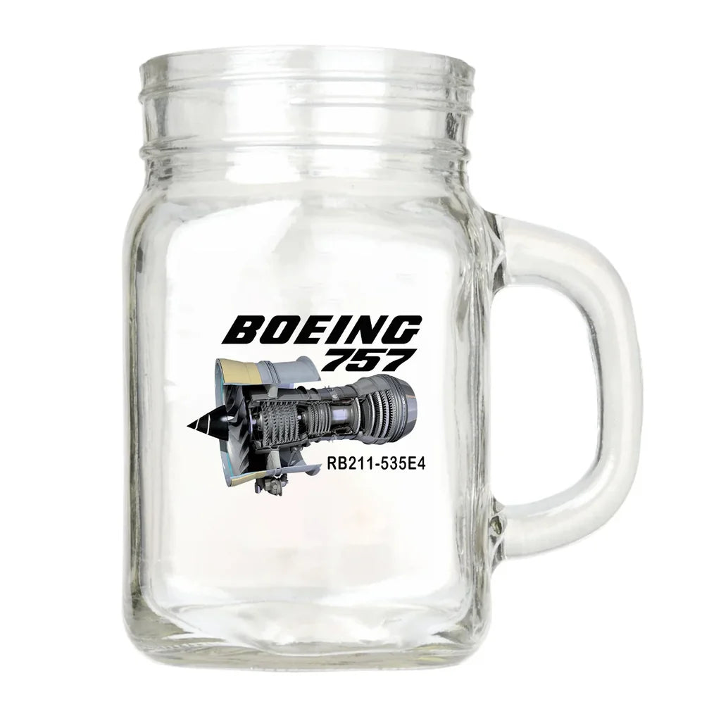 Boeing 757 & Rolls Royce Engine (RB211) aviation design on cocktail glass, premium cocktail glassware.