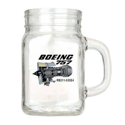 Boeing 757 & Rolls Royce Engine (RB211) aviation design on cocktail glass, premium cocktail glassware.