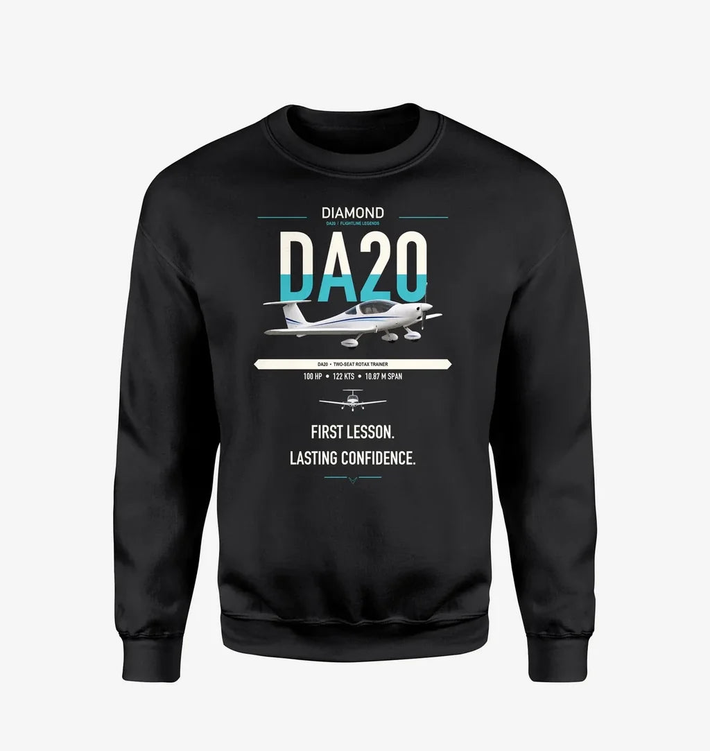 Diamond DA20 design on black sweatshirt