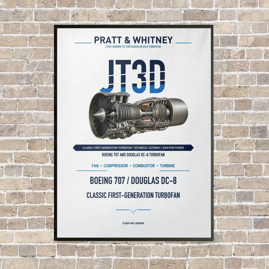 JT3D vertical canvas print - framed - white background