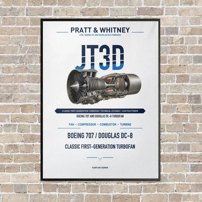 JT3D vertical canvas print - framed - white background