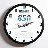 Thumbnail for Bombardier Challenger 850 design on white framed wall clock