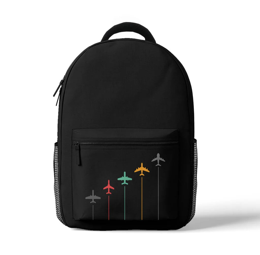 Airplanes aviation backpack in durable polyester.