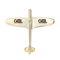 Thumbnail for Gol Linhas Aéreas Inteligentes Airplane Shape aviation airplane-shape brooch, polished alloy body with engraved detail.