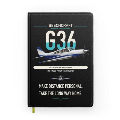 Beechcraft Bonanza G36 design on black notebook