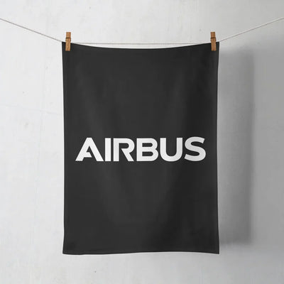 Airbus & Text aviation design on soft absorbent cotton towel.