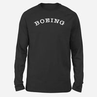 Thumbnail for Special BOEING Text Long-Sleeve aviation design printed on soft cotton long-sleeve T-shirt.