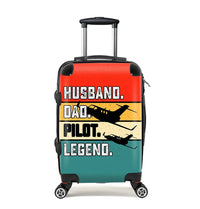 Thumbnail for Husband & Dad & Pilot & Legend Cabin Size aviation luggage in durable shell.