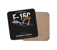 Thumbnail for F-15C Eagle Air Superiority No Substitute design on black 1 piece coaster