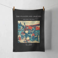 Thumbnail for VINTAGE G4286 - The Floatplane Grocery - Designed Towels design on black