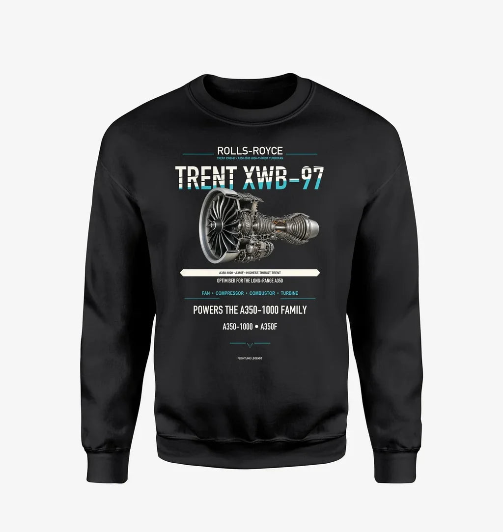 TRENT XWB-97 design on black sweatshirt