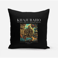 Thumbnail for KHAJURAHO - Poster - Pillow - Black