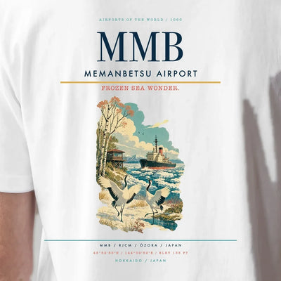 Memanbetsu Airport (MMB) double-side t-shirt design close-up cover