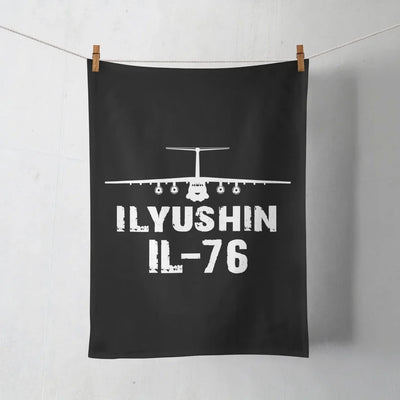 ILyushin IL-76 & Plane aviation design on soft absorbent cotton towel.