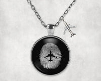 Thumbnail for Aviation Finger Print aviation-themed necklace, polished stainless steel.