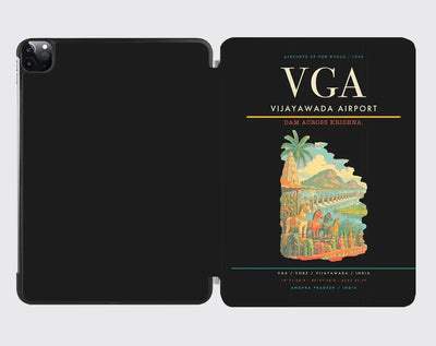 Vijayawada Airport (VGA) design on black ipad tablet case