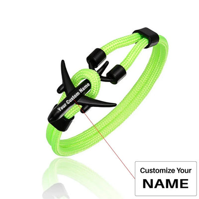 (Edition 2) Stylish Airplane Shape Bracelets (Lighter Colours) aviation bracelet, polished metal body with engraved detail.
