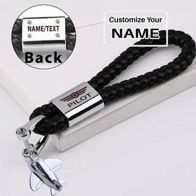 Pilot & Badge Leather Car Key Chains