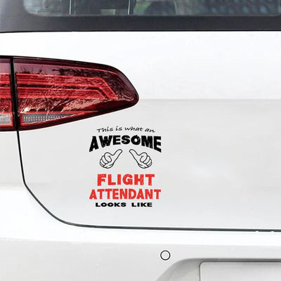 Flight Attendant Car aviation design car sticker in weather-resistant vinyl.