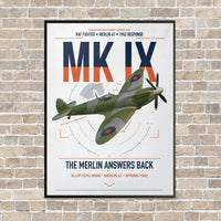 Thumbnail for Supermarine Spitfire Mk IX vertical canvas print - framed - white background