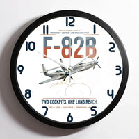 Thumbnail for F-82B Twin Mustang design on white framed wall clock