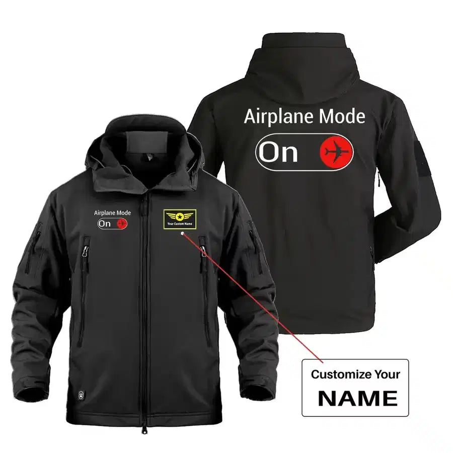 Airplane Mode On Military Jackets (Customizable) aviation design printed on heavy cotton shell with field-style pockets milit.