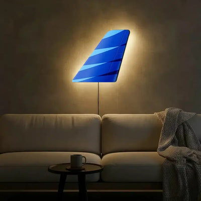 Garuda Indonesia aviation design on durable metal with LED aircraft tail wall art.