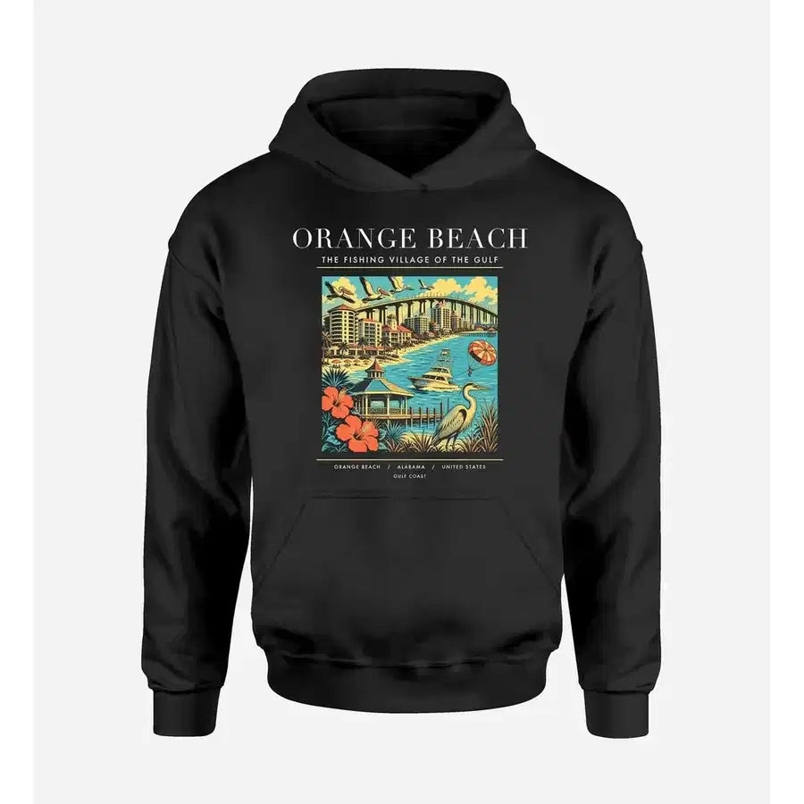 ORANGE BEACH - Poster - Premium Hoodie - Black