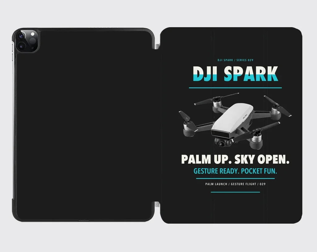 DJI Spark design on black ipad tablet case