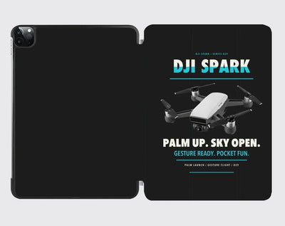 DJI Spark design on black ipad tablet case