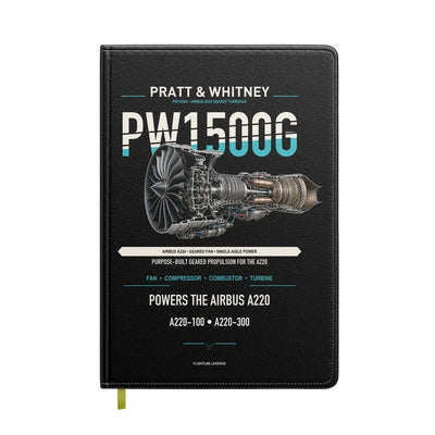 PW1500G design on black notebook